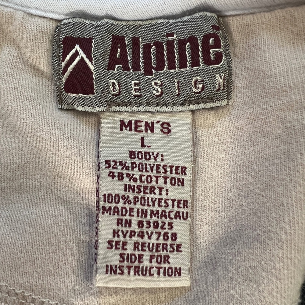 VTG Alpine Design Mens Quarter Zip Pullover Sweater Navy Blue Size Large 90s Y2K - Picture 9 of 10